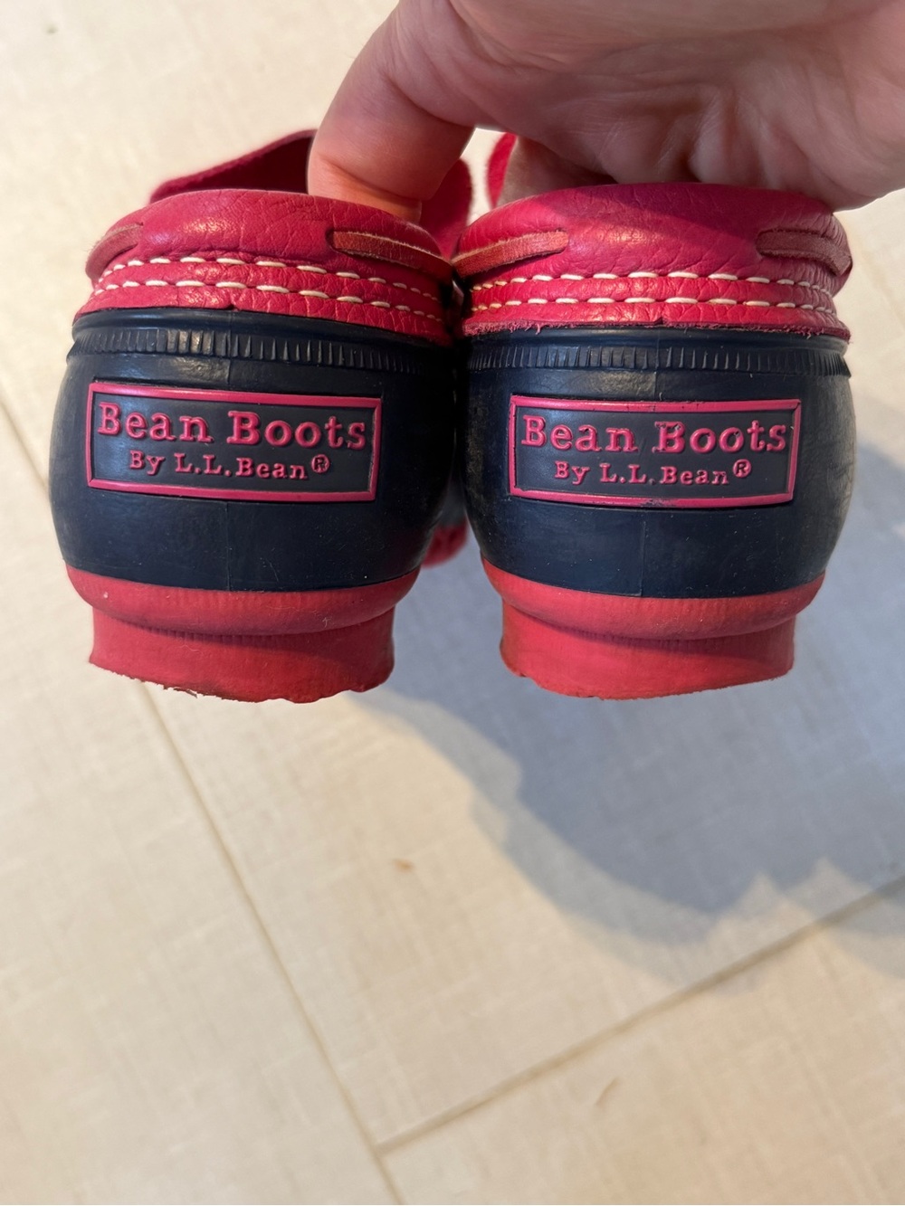 VINTAGE L.L. Bean Navy and Pink Duck Boots for Women- PREPPY size 7 - Picture 11 of 13